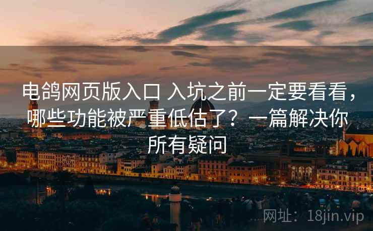电鸽网页版入口 入坑之前一定要看看，哪些功能被严重低估了？一篇解决你所有疑问