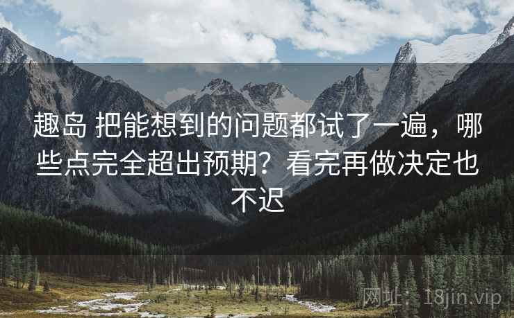 趣岛 把能想到的问题都试了一遍，哪些点完全超出预期？看完再做决定也不迟