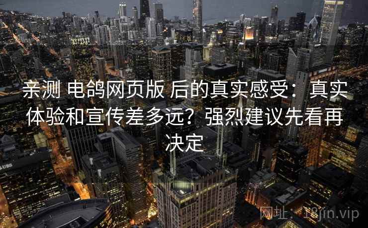 亲测 电鸽网页版 后的真实感受：真实体验和宣传差多远？强烈建议先看再决定
